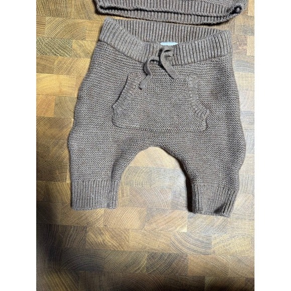Just One You Made by Carter's Baby‎ Bear Ear Knit Sweater Pants Hat Set NB Brown - Picture 4 of 7